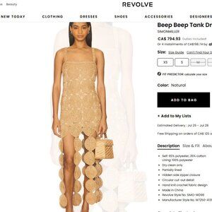Simon Miller Beep Beep Tank Dress - Natural - Small